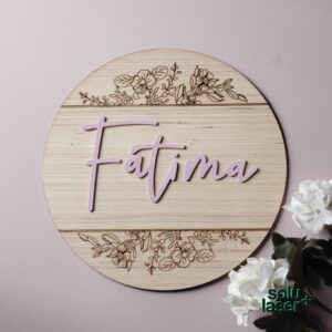 Letrero circular con nombre