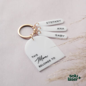 Llavero arco acrílico blanco